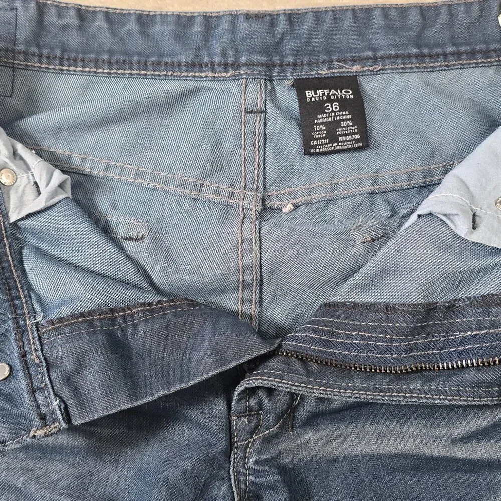 Buffalo David Bitton Ruffer Easy Jeans Mens 36 Medium Wash Bootcut Relaxed Denim - Picture 8 of 15